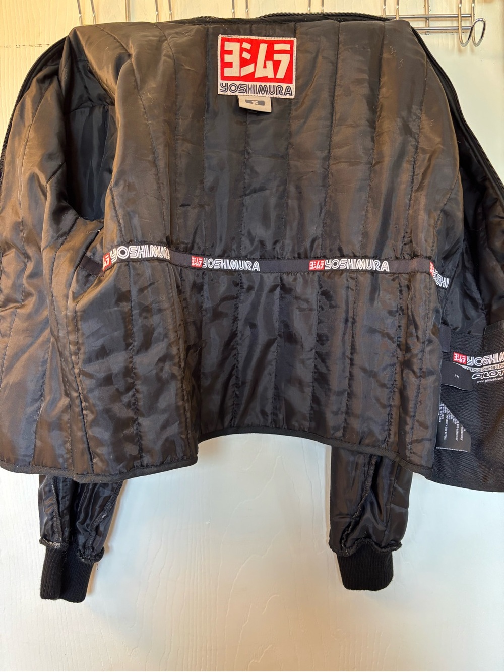 Men’s Black and Yellow Yoshimura leather jacket!